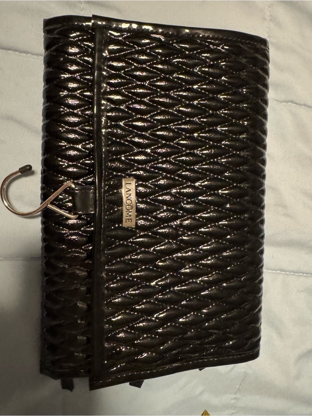 Women’s  Black Quilted Travel Toiletry Bag